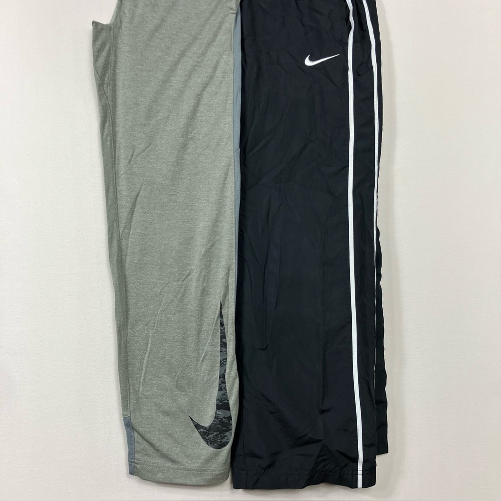 📦Nike Youth Black & Gray Drawstring Athletic pants 2 lot bundle Med ..$4.99SHIP